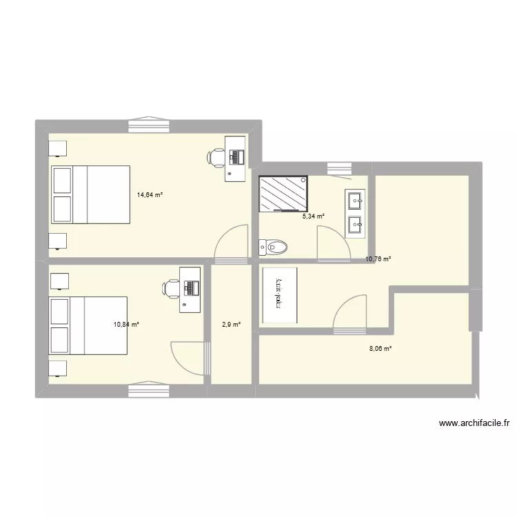 etage 2. Plan de 6 et 53 m² etage 2. Plan de 6 et 53 m²