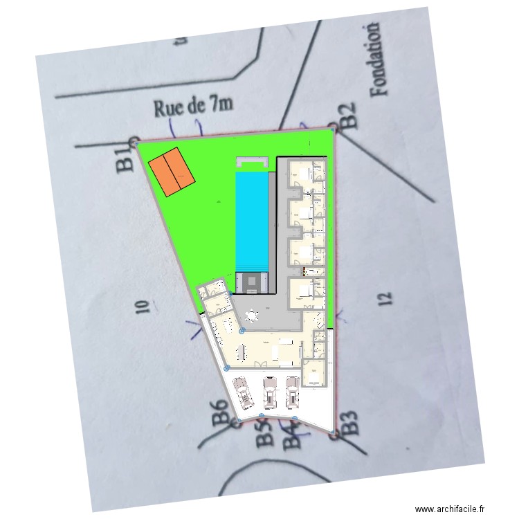 VILLA 11. Plan de 19 pièces et 941 m2