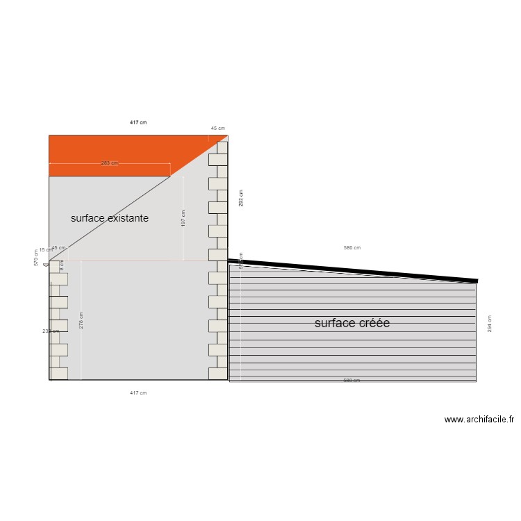 dépendance façade ouest projeté. Plan de 0 pièce et 0 m2