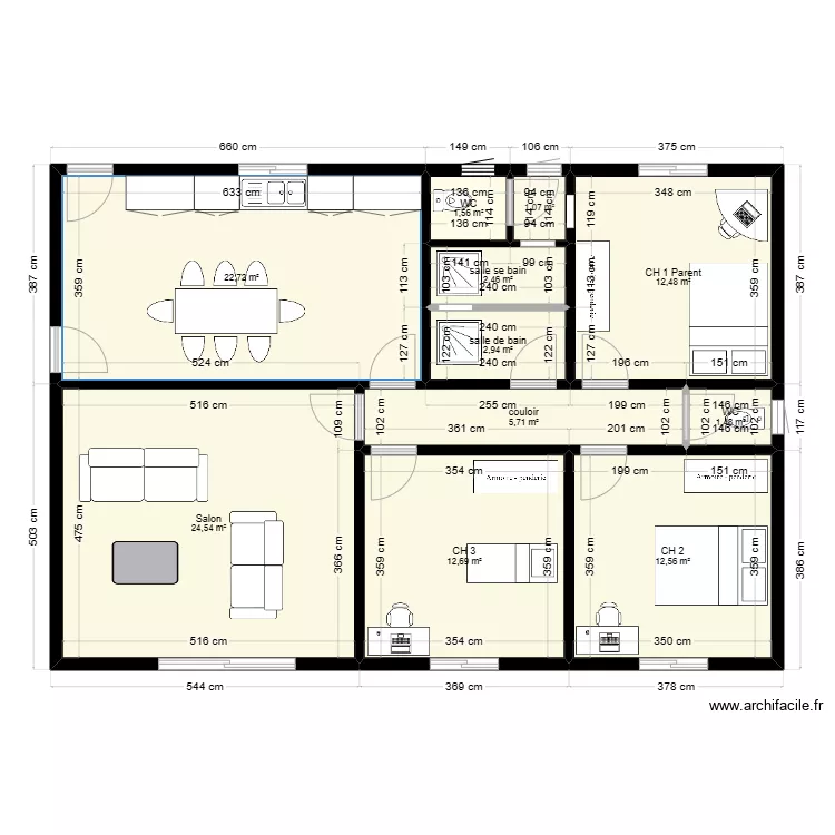 PLAN MAISON TYPE F4. Plan de 