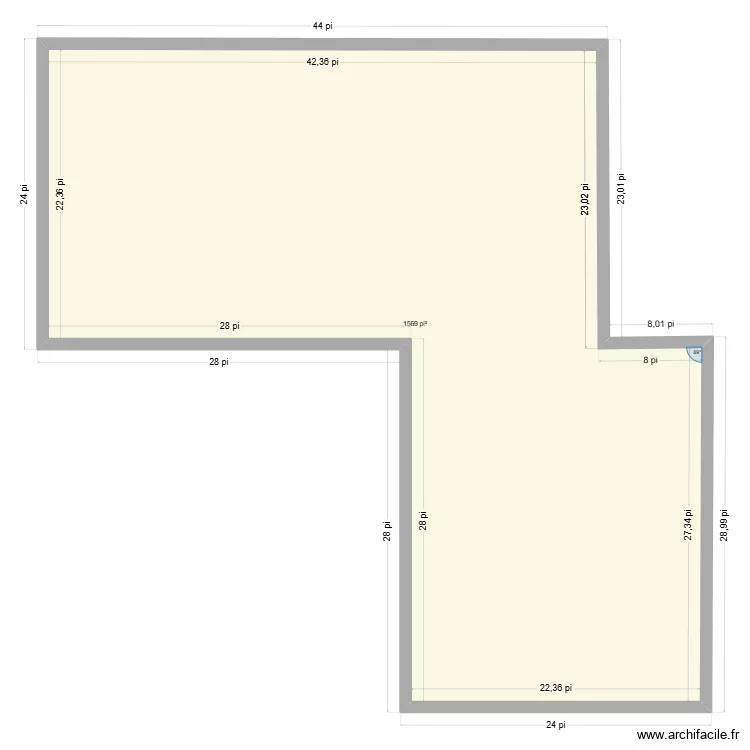 Projet 1 2026. Plan de 1 pièce et 146 m²