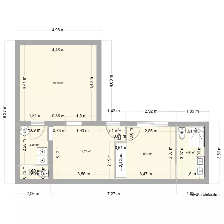 Nathan extension -1. Plan de 6 pièces et 52 m² Nathan extension -1. Plan de 6 pièces et 52 m²