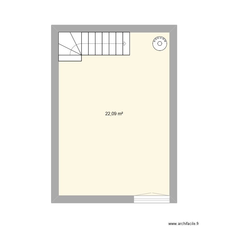 SALON. Plan de 1 pièce et 22 m2