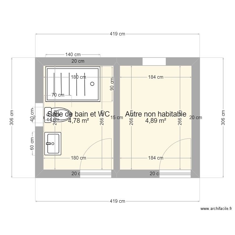 local piscine. Plan de 0 pièce et 0 m2