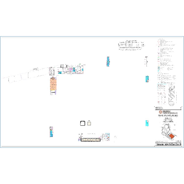 V2_OFFICE_EXPLOIT_PARIS. Plan de 10 pièces et 440 m2