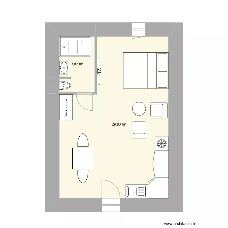 plan new studio. Plan de 2 et 34 m² plan new studio. Plan de 2 et 34 m²