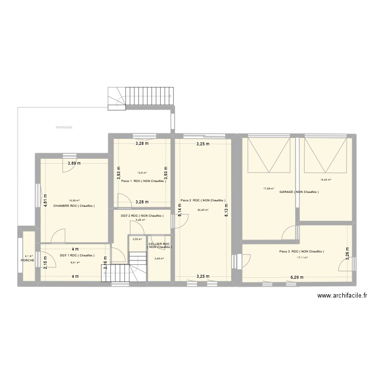 jouvet. Plan de 23 pièces et 239 m2