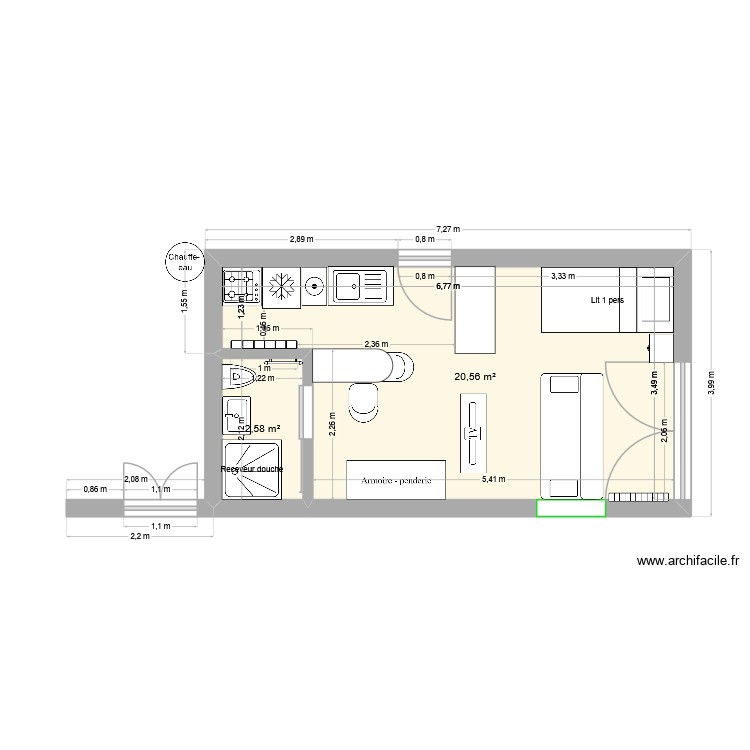 Studio 3. Plan de 0 pièce et 0 m2