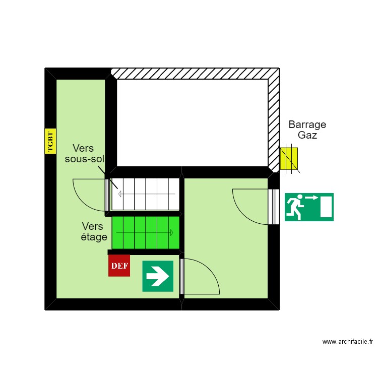 Le Jardin A. Plan de 3 pièces et 21 m2