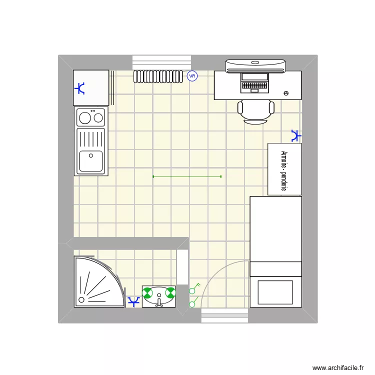 KOT 14. Plan de 1  et 15 m²