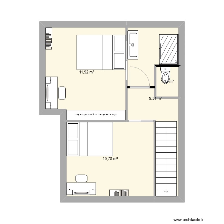 étage. Plan de 0 pièce et 0 m2
