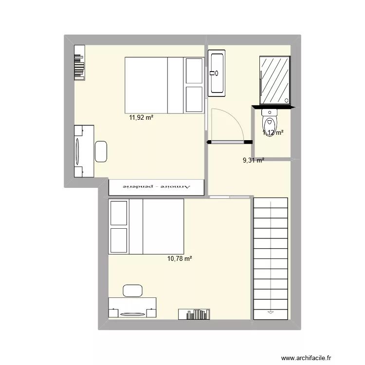 &eacute;tage. Plan de 