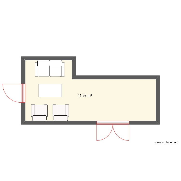 Balcon Eragny. Plan de 1 pièce et 12 m2