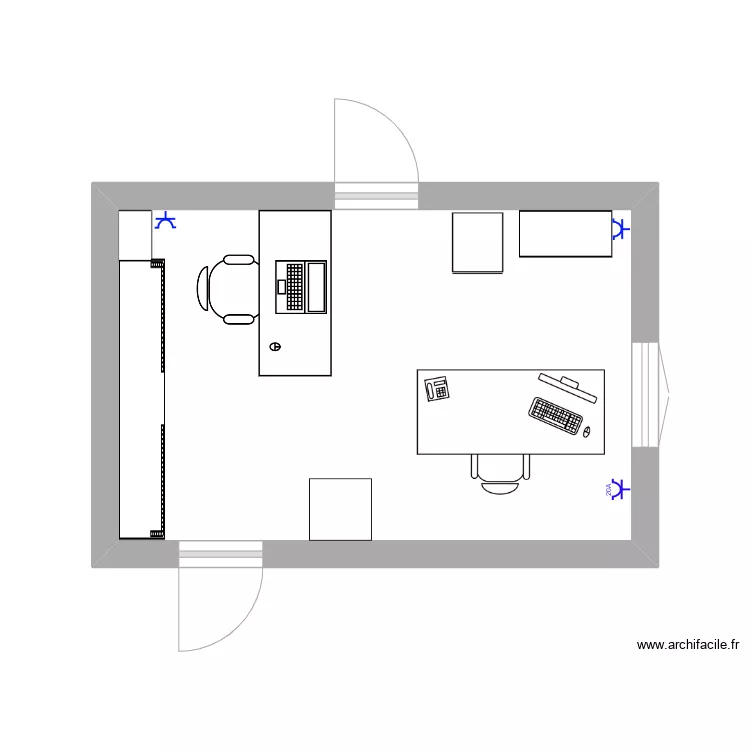 Bureau/accueil actuel. Plan de 