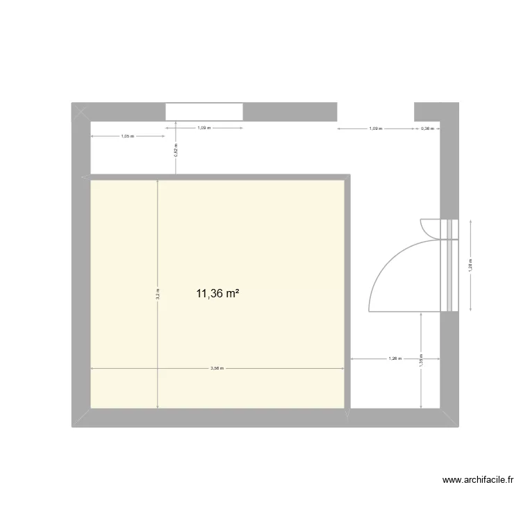 TOUR RDC. Plan de 1  et 11 m²