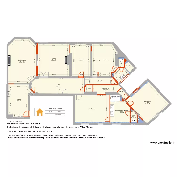 135 Raspail 5e Projet 250926. Plan de 32 Pièces et 196 m² 135 Raspail 5e Projet 250926. Plan de 32 Pièces et 196 m²