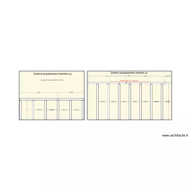 sch&eacute;mas soubassement. Plan de 2 pièces et 19 m²