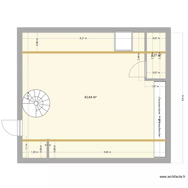 chambre qui fait peur. Plan de 