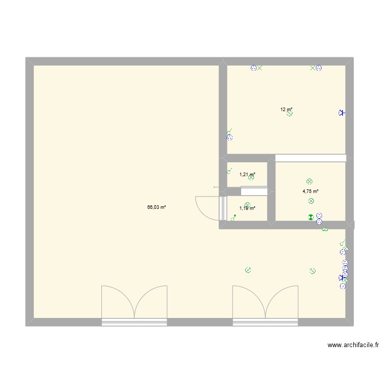 La chapelle. Plan de 5 pièces et 85 m2