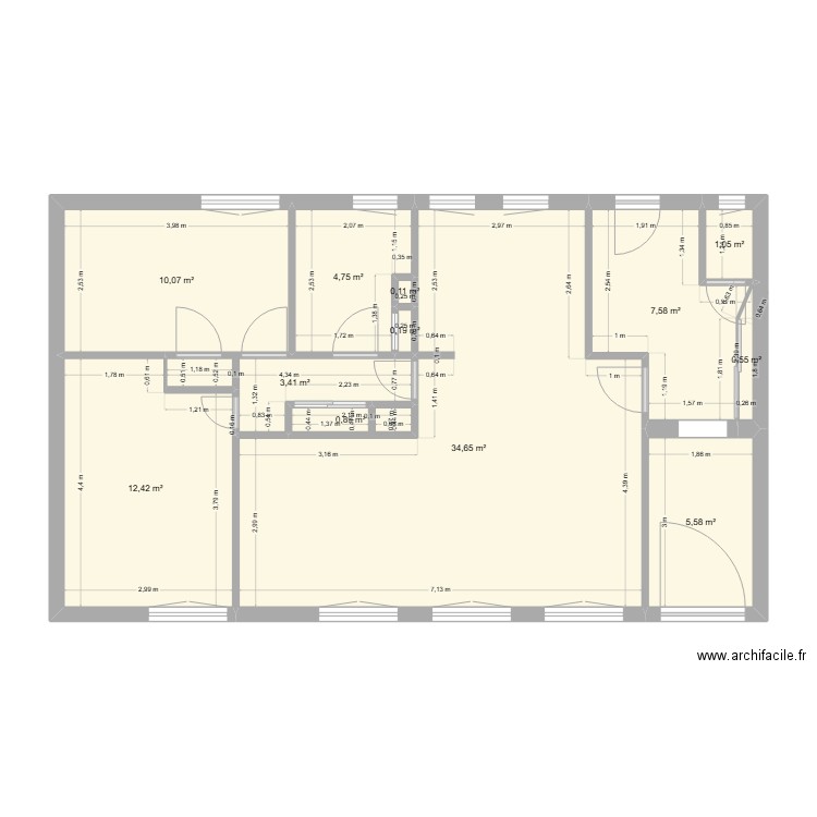 MAISON CERF COTES. Plan de 12 pièces et 81 m2