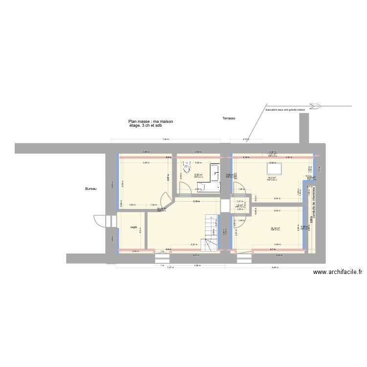 plan masse ma maison étage. Plan de 9 pièces et 77 m2