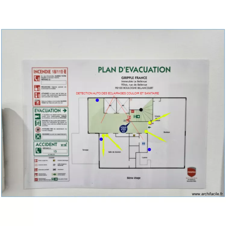 R+8 BELLEVUE. Plan de 