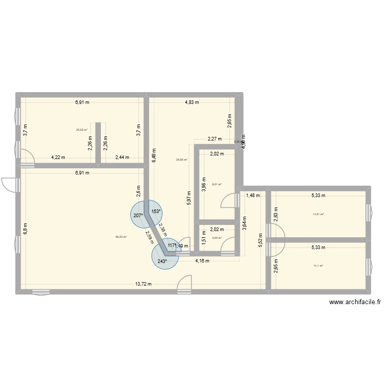 idée plan chez mamie. Plan de 8 pièces et 158 m2