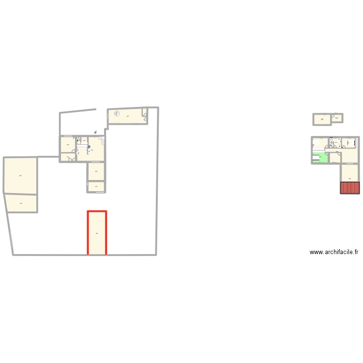 Begude. Plan de 19 pièces et 515 m2