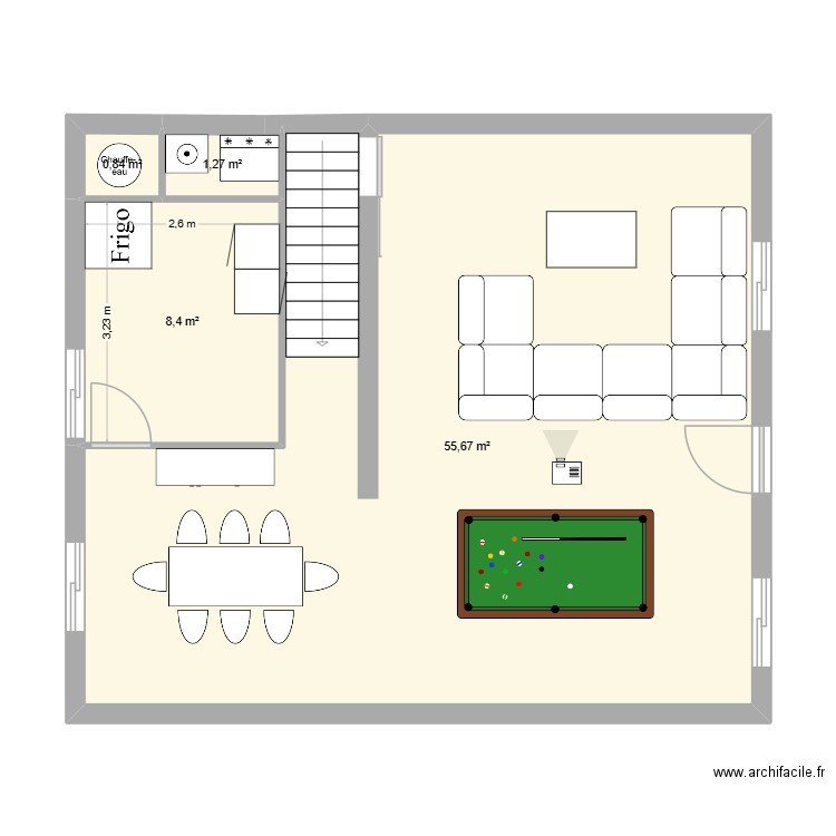 casa. Plan de 4 pièces et 66 m2