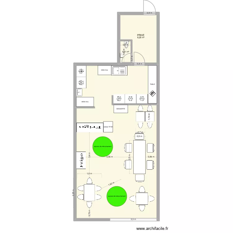 nemisio sushi. Plan de 3  et 77 m²