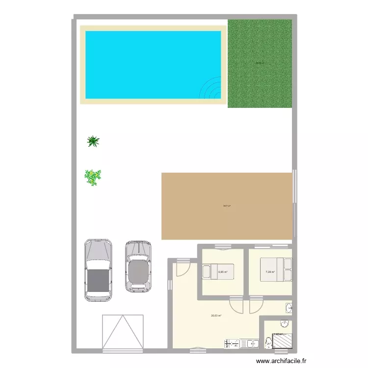 maison de compagne. Plan de 4 Pièces et 37 m² maison de compagne. Plan de 4 Pièces et 37 m²