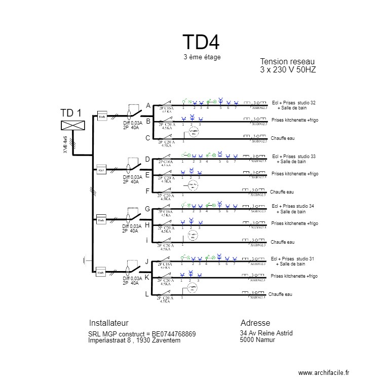 TABLEAU reine astrid  TD4. Plan de 0 pièce et 0 m2