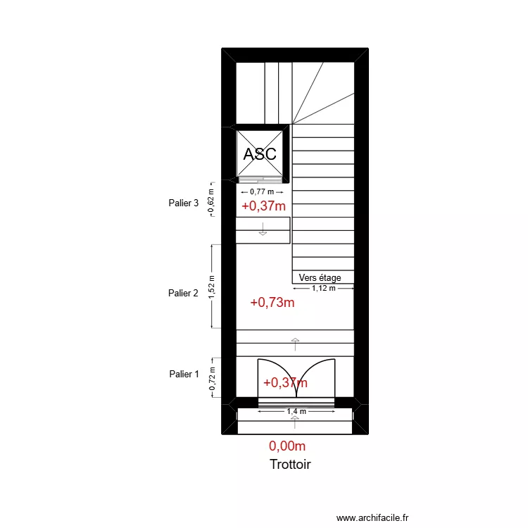 ARS GARIBALDI. Plan de 3  et 13 m²