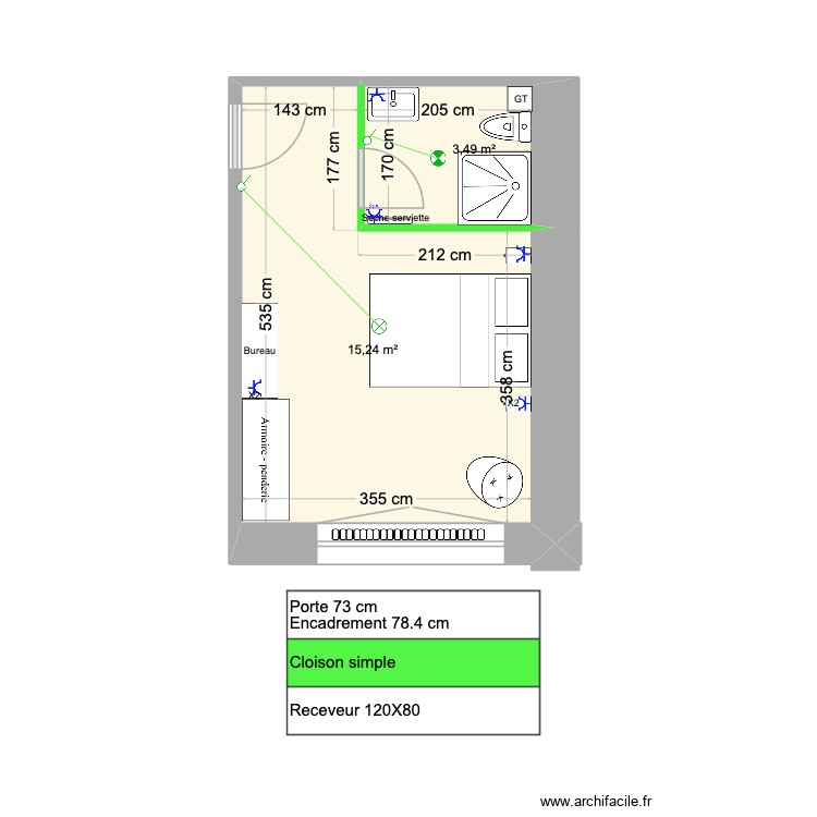 Chambre 10 (1er étage). Plan de 0 pièce et 0 m2 Chambre 10 (1er étage). Plan de 0 pièce et 0 m2
