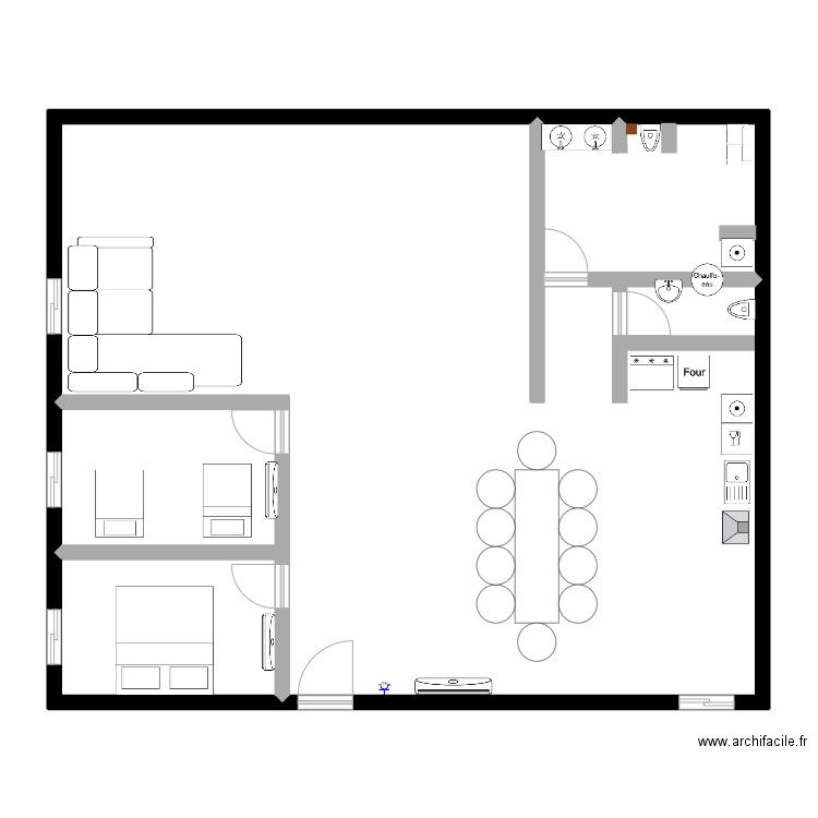 nouveau attadamoun. Plan de 4 pièces et 126 m2