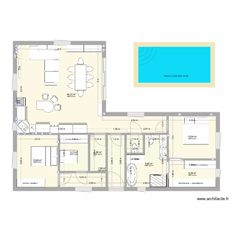 100 m2 Djerba. Plan de 100 m2 Djerba. Plan de