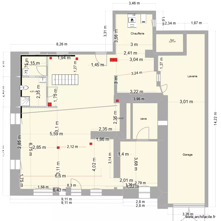 etat general RDC fev26. Plan de 4  et 165 m²