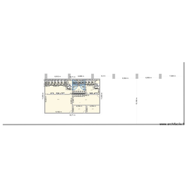 plan vestiaires hommes femmes charvieu. Plan de 19 pièces et 203 m2