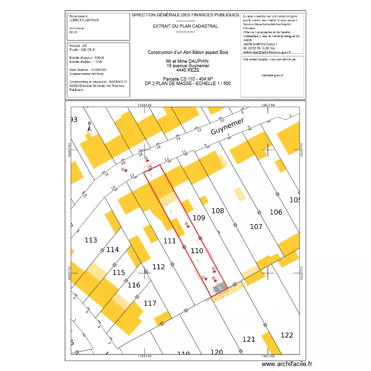 DP 2 500 DAUPHIN. Plan de 