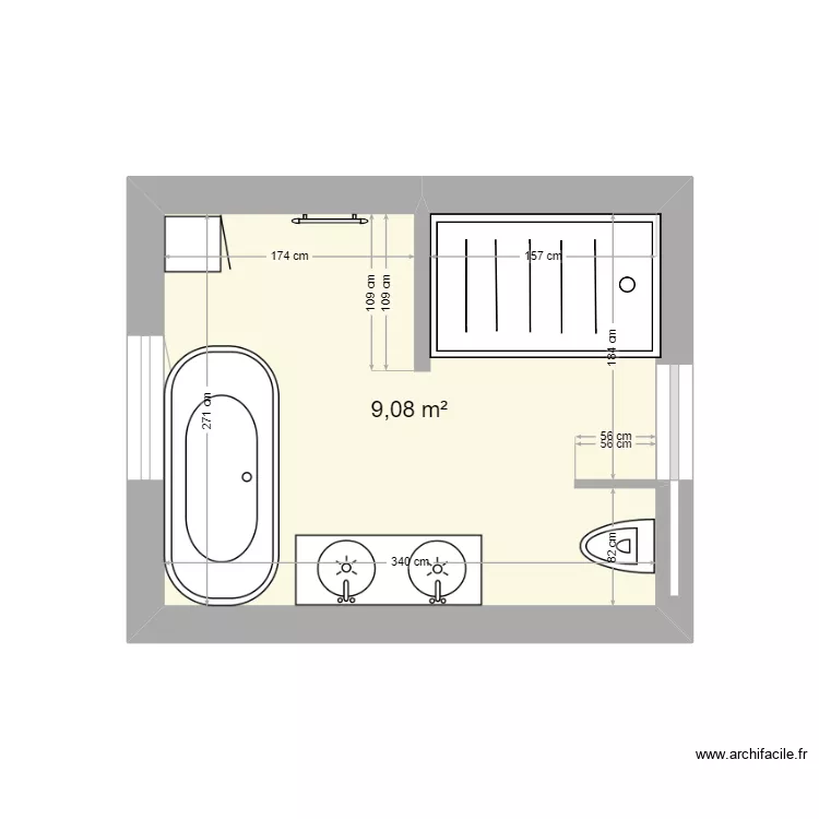 salle de bain. Plan de salle de bain. Plan de