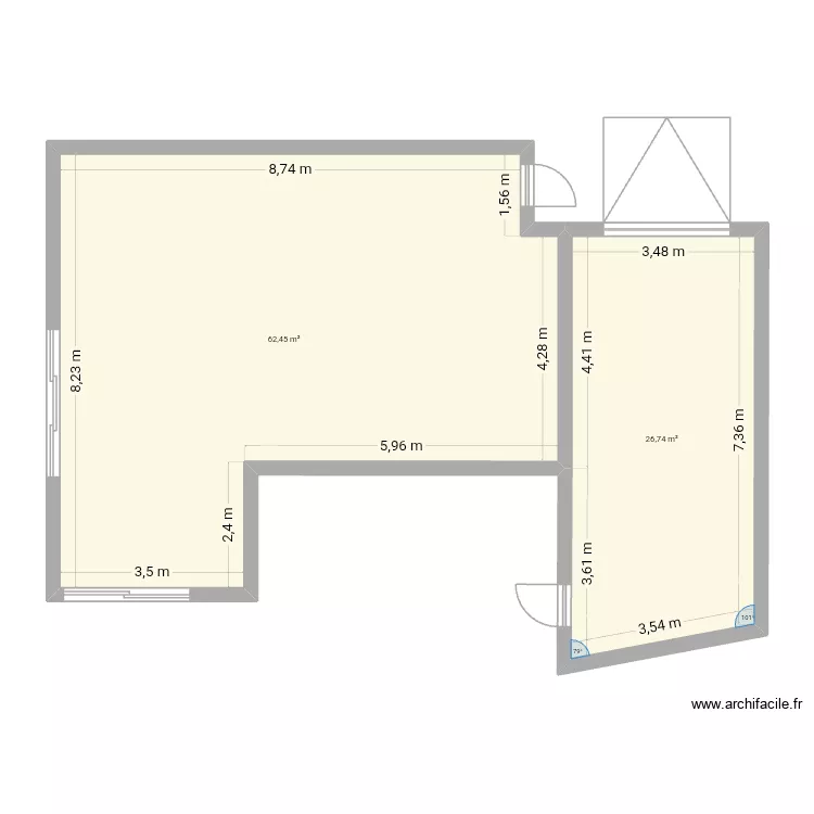 Cgt. Plan de 2 et 89 m² Cgt. Plan de 2 et 89 m²