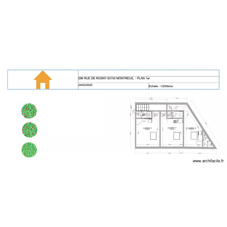 MONTREUIL ROSNY 2 EME etage. Plan de MONTREUIL ROSNY 2 EME etage. Plan de