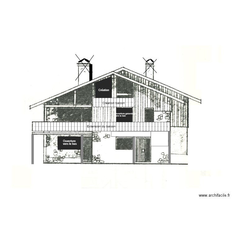 Projet Façade Sud Ouest 2. Plan de 0 pièce et 0 m2