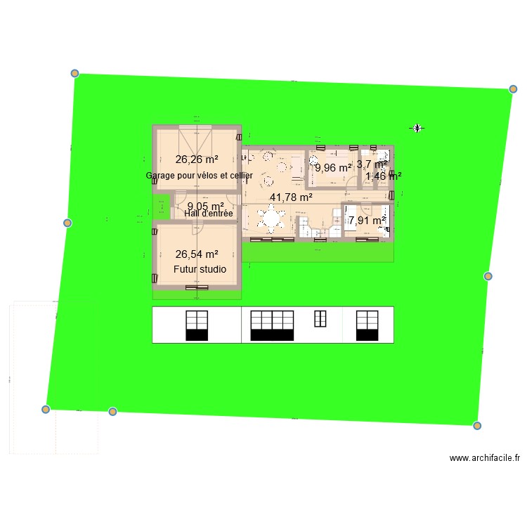 Ameugny Bernard 100 OR3. Plan de 8 pièces et 127 m2