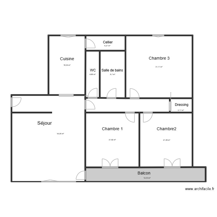Plan entrainement. Plan de 10 pièces et 178 m2
