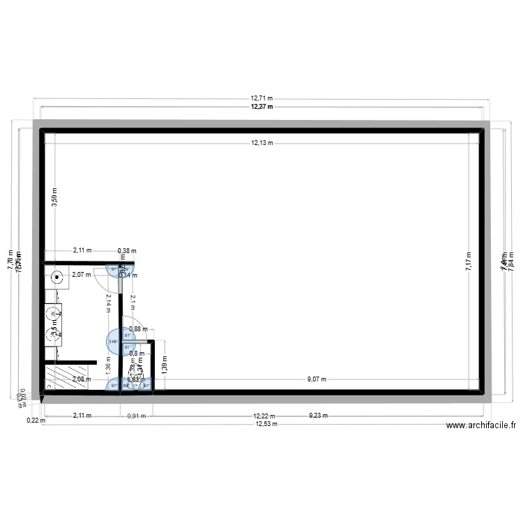 maison. Plan de 3 pièces et 86 m2