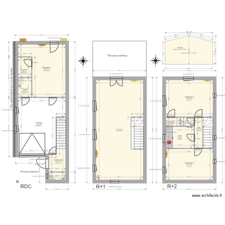 ML24002429 OK. Plan de 15 pièces et 148 m2