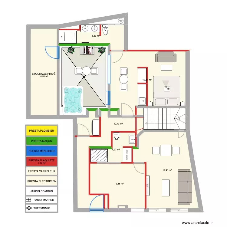 RDC IMMEUBLE PLOUBALAY 4. Plan de 22 Pièces et 94 m² RDC IMMEUBLE PLOUBALAY 4. Plan de 22 Pièces et 94 m²