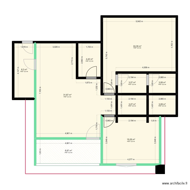 N'ZUEKOKORE nn. Plan de 10 pièces et 103 m2