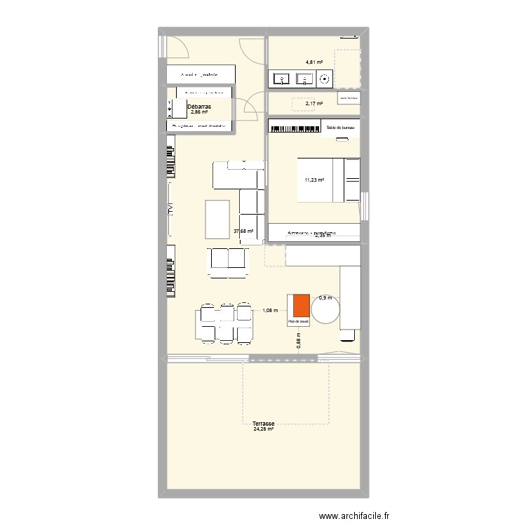 Plan finalo. Plan de 6 pièces et 83 m2